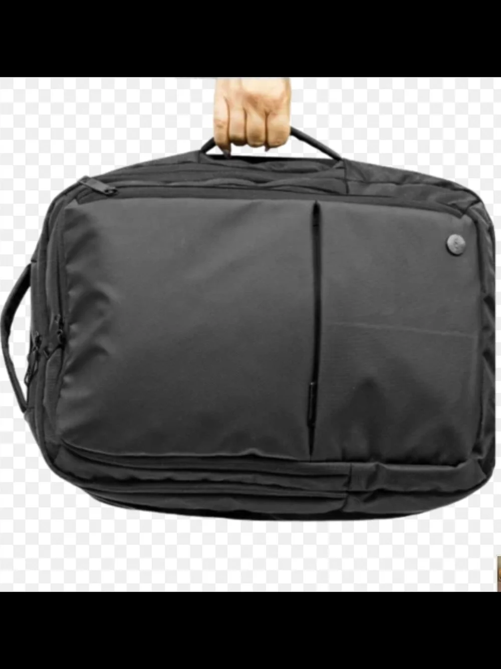 Men's Black Travel Backpack Briefcase - Modern Urban Carry